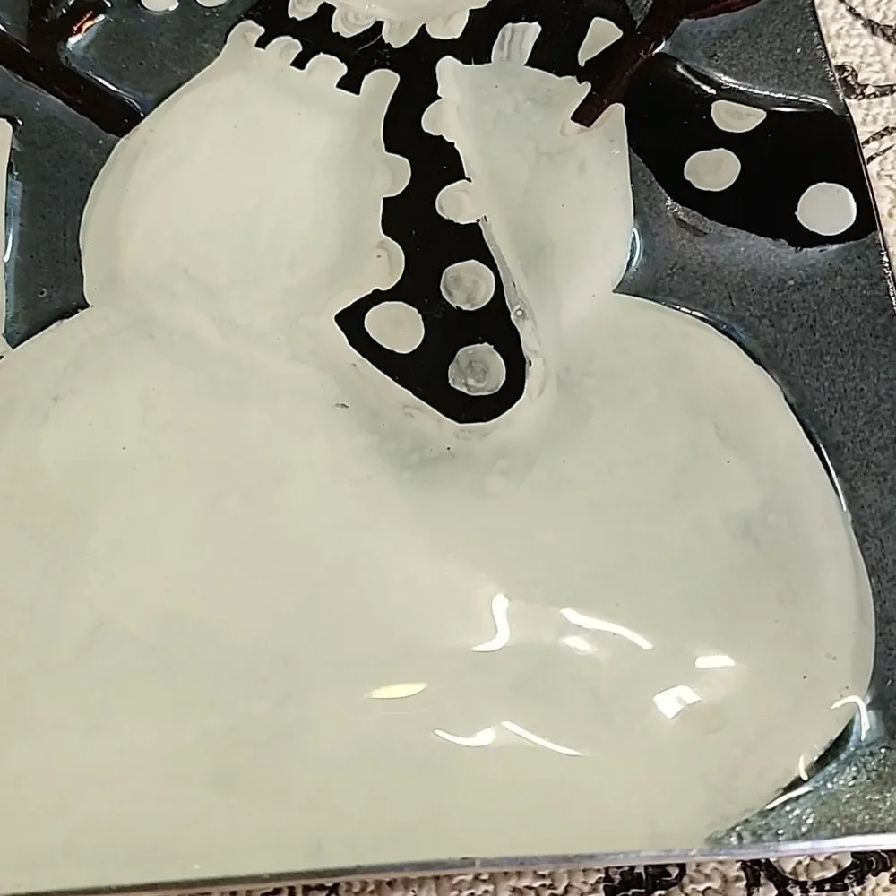 Joy to the World Snowman Holiday Plate